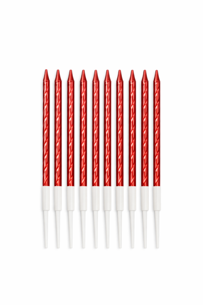Cake star Dortové svíčky spirálové červené 10ks