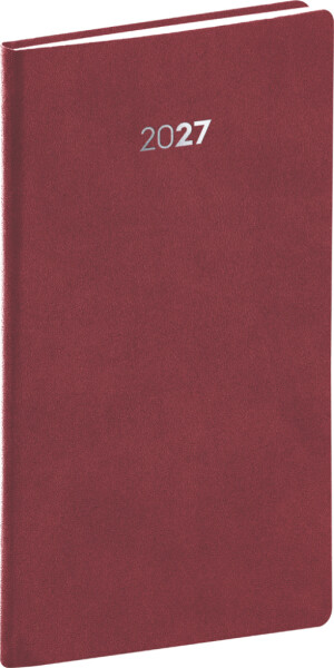Diář 2027: Balakon - bordó, kapesní, 9 x 15,5 cm