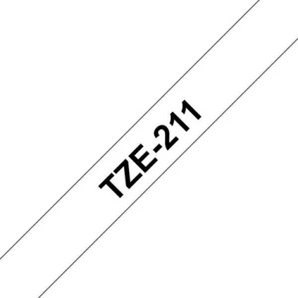 Brother Tape Black on White / Páska do tiskárny štítků / černý tisk / bílý podklad / 6 mm / 8 m (TZE-211)