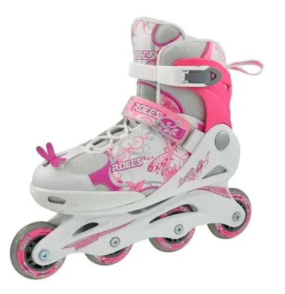 Roces COMPY 6.0 Girl bílo-růžové / Kolečkové brusle / Dětské / vel. L (38-41) / ABEC 3 / 70 mm PU 82A