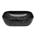 Umyvadlo na desku SAT Infinitio 45,5x32,5 cm mramor černá mat bez přepadu SATINF4532MRBKM SATINF4532MRBKM