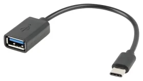 Lanberg AD-OTG-UC-01 černá / OTG kabel / USB-A (F) – USB-C (M) / USB 2.0 / 0,15 m (AD-OTG-UC-01)