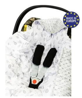 Bomimi Zavinovací deka do autosedačky minky lesní zvířátka, šedá (BO2208GRY010)