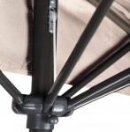 Béžový půlkruhový zahradní slunečník