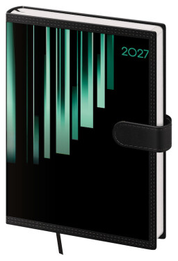 Týdenní diář 2027 Helma A5 Tone s magnetem zelený
