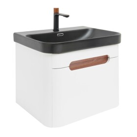 Koupelnová skříňka s umyvadlem a baterií SAT Fusion 57,5x43x45 cm bílá matná mat SATFUSION60WBKMBA SATFUSION60WBKMBA