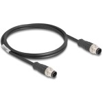 Delock 80806 M 12 síťové kabely, propojovací kabely CAT 5e S/FTP 1.00 m černá 1 ks