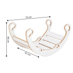 PLUSH NEST PLUSH NEST Dřevěné houpátko Mini XS 2v1 s polštářem (světle šedé / bílé)