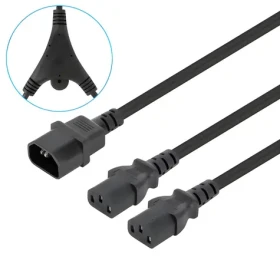 Manhattan napájecí kabel IEC C14 - 2x IEC C13 černý / Napájecí kabel / rozbočovací / 1,8 m / 250 V (157469)