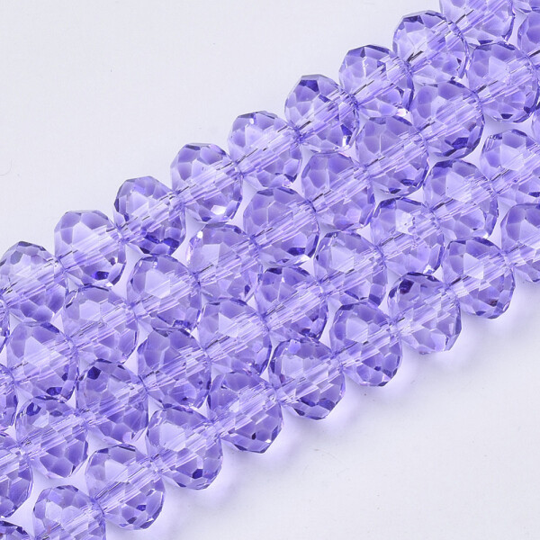 Broušené korálky - slavík - průsvitné - fialové - 8 x 8 x 6 mm - 10 ks