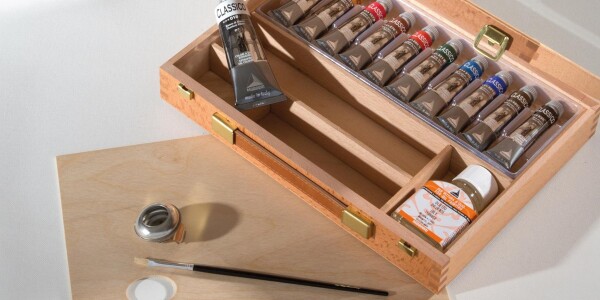 Maimeri Classico olejové barvy v dřevěném kufříku sada 10x20 ml