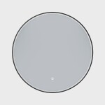 Erga Charlotte, kulaté LED zrcadlo 70cm, černý kovový rám, 1610 lm, 6500K, přední boční osvětlení, ERG-V01-204-7070-BK