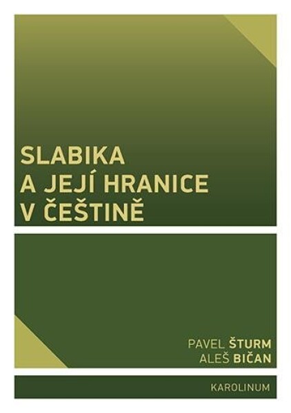 Slabika její hranice češtině Pavel Šturm