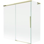 MEXEN/S - Rox L vanová zástěna 2-křídlová posuvná 150 + 70 x 150, transparent, zlatá 8C9L-150-070-50-00