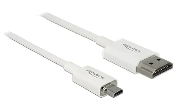 Delock HDMI-A - HDMI Micro-D 1 m / HDMI kabel / High Speed s Ethernetem / 3D / 4K / Slim (85149)