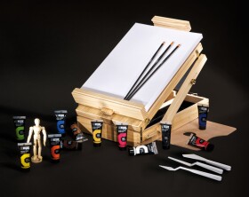 Raphael Campus Set Easel Discovery sada 12 x 21 ml v dřevěném