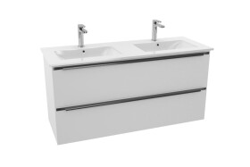 NEKOMPLETNÍ!!! Koupelnová skříňka s dvojumyvadlem Naturel Nobia 120x60x46 cm bílá lesk NOBIA120ZBL NOBIA120ZBL