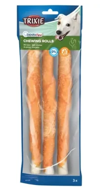 TRIXIE DENTAfun tyčinka svázaná kuřecím masem 28 cm / Dentální pamlsek / 3 ks / 250 g (G14-31326)