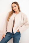 Dámská kožešinová bunda bez zapínání béžová UNI