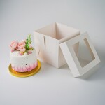 Cake star dortová krabice na Bento dort s průhledným víkem 18x18x18cm