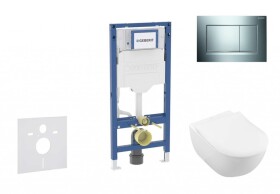 GEBERIT - Duofix Set předstěnové instalace, klozetu Subway 2.0 a sedátka softclose, tlačítko Sigma30, lesklý chrom/matný chrom SANI11CK1113