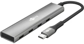 Goobay 76564 šedá / USB hub / 4 porty USB-C / 5 Gbit/s (76564)