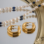 ELENYS Bold Dome Hoops – pozlacené náušnice 18K žluté zlato