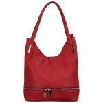 Luxusní dámská kožená kabelka Yadira, červená