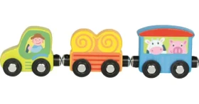 GOKI Dřevěný traktor s vlečkami Pepé