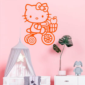 Samolepka Kočička Hello Kitty Barva: oranžová, Velikost: 80 x 66 cm