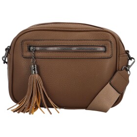 Stylová dámská koženková crossbody kabelka Venantie, taupe