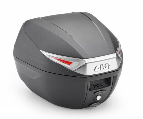 C30Nt kufr Givi černý, čiré odrazky (Monolock s plotnou), objem 30 ltr.