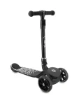 MOMI Koloběžka SAN černá / Tříkolová balanční / LED kolečka / skládací rám / od 3 let (HULA0016)