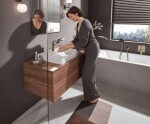 HANSGROHE - Vivenis Umyvadlová baterie s výpustí, EcoSmart, CoolStart, kartáčovaný bronz 75023140