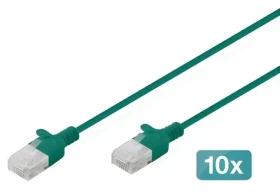 Digitus CAT 6 U-UTP Slim zelená / Patch kabel / 0,5 m / 10 ks (DK-1618-005S-G-10)