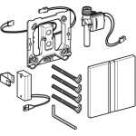 GEBERIT - Splachovací systémy Splachování pisoárů s elektronickým ovládáním, napájení z baterie, krycí deska typ 50, černý chrom 116.036.QD.1