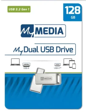 MyMedia MyDual 128GB stříbrná / Flash disk / USB-C/USB-A / USB 3.2 Gen 1 (69271)