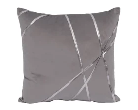 Dekorační polštář Vanessa 45x45 cm, stříbrný s pruhy
