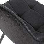 Židle jídelní, černá látka, černý kov, otočný mechanismus 90°/90° (L/P) - funkce reset
