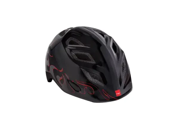 Dětská cyklistická helma MET Elfo plameny/černá lesklá