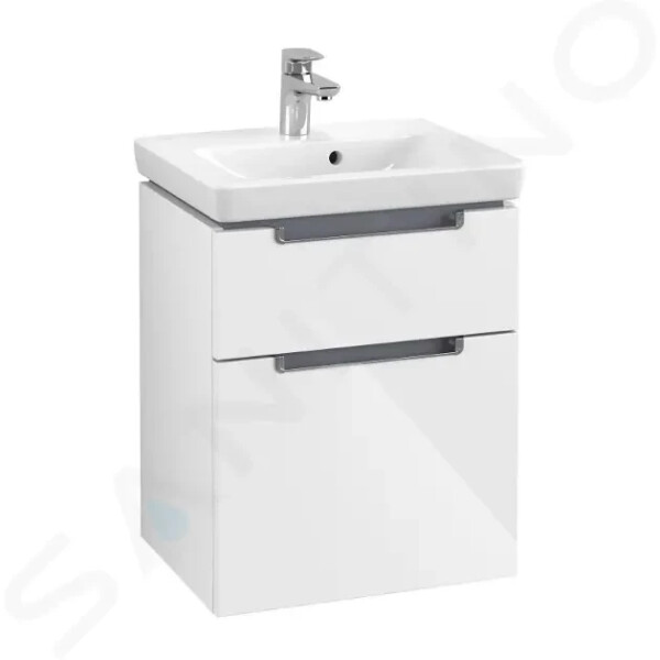 VILLEROY & BOCH - Subway 2.0 Umyvadlová skříňka, 485x590x379 mm, 2 zásuvky, Glossy White A90710DH