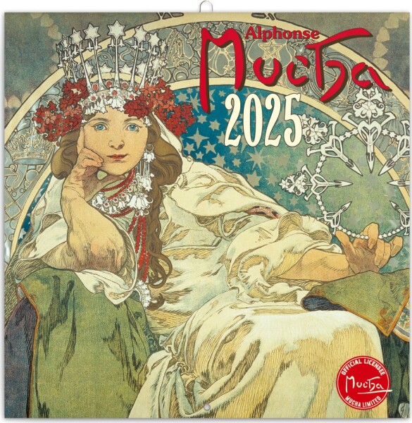 Poznámkový kalendář Alfons Mucha 2025 30 30 cm