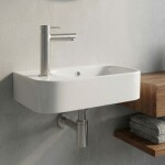 CERANO - Umývátko keramické Pulo - závěsné levé - bílá lesklá - 37x25 CER-680375