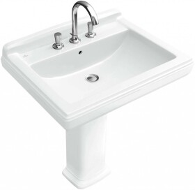 VILLEROY & BOCH - Hommage Umyvadlo 75x58 cm, s přepadem, otvory pro baterii, Ceramicplus, bílá 7101A1R1