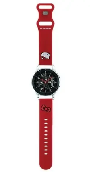 Hello Kitty Kitty Head červená 22 mm / Silikonový řemínek / univerzální (HKUWLSCHBLR)