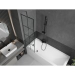 MEXEN/S - Next vanová zástěna FIX 50 x 150, černá vzor, grafit metal 895-050-000-00-77-95