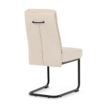 Židle jídelní, taštičkové pružiny v sedáku, madlo na opěráku, krémová látka, černý kov