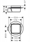 HANSGROHE - RainDrain Spot Podlahová vpusť s roštem 15x15 cm, pro dlažbu, kartáčovaná nerez 56112800