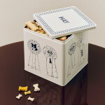 HAY Plechová dóza na granule Blue Large, modrá barva, kov