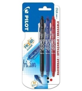 PILOT FriXion Clicker 07, BL 1ks modrá/červená/černá